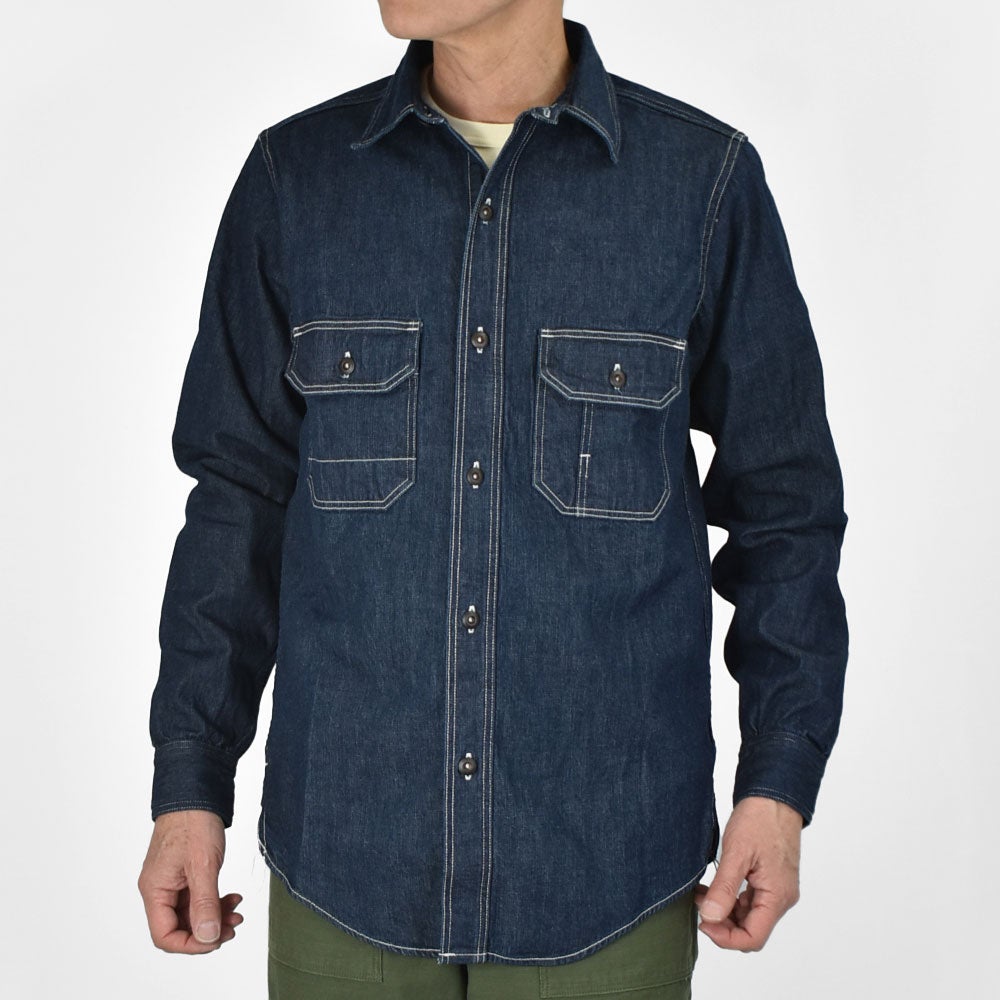 フリーホイーラーズ(FREEWHEELERS)-Birner- MECHANIC SHIRT Vintage Style 8.5oz Indigo Denim 長袖デニムシャツ 2623002