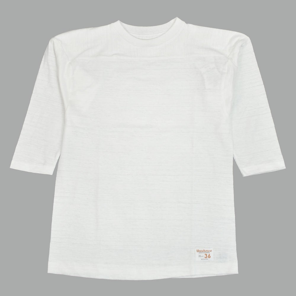 ウエアハウス (WAREHOUSE) Lot 4063 7分袖フットボールT 無地 ロンT オフ