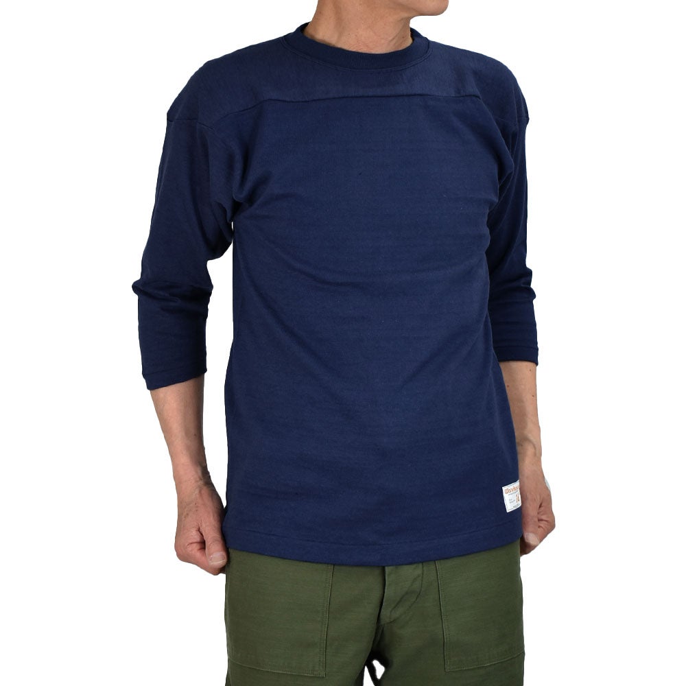ウエアハウス (WAREHOUSE) Lot 4063 7分袖フットボールT 無地 ロンT ネイビー