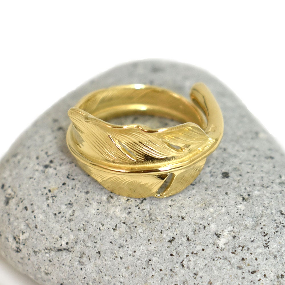 ラリースミス(LARRY SMITH)18K GOLD KAZEKIRI FEATHER RING No. 20 ゴールドアクセサリー リング EFRG-0020-18KYG