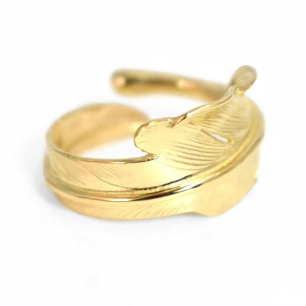 ラリースミス (LARRY SMITH) 18K GOLD KAZEKIRI FEATHER RING No. 20 ゴールドアクセサリー リング 指輪 EFRG-0020-18KYG