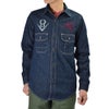 フリーホイーラーズ (FREEWHEELERS) HOTRODDER CUSTOM -V8 ROADSTER- -Birner- MECHANIC SHIRT Vintage Style 8.5oz Indigo Denim 長袖デニムシャツ カスタム 2623003