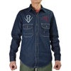フリーホイーラーズ (FREEWHEELERS) HOTRODDER CUSTOM -V8 ROADSTER- -Birner- MECHANIC SHIRT Vintage Style 8.5oz Indigo Denim 長袖デニムシャツ カスタム 2623003