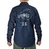 フリーホイーラーズ (FREEWHEELERS) HOTRODDER CUSTOM -V8 ROADSTER- -Birner- MECHANIC SHIRT Vintage Style 8.5oz Indigo Denim 長袖デニムシャツ カスタム 2623003