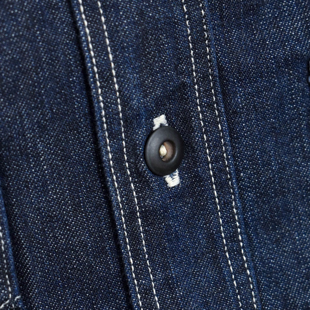 フリーホイーラーズ (FREEWHEELERS) HOTRODDER CUSTOM -V8 ROADSTER- -Birner- MECHANIC SHIRT Vintage Style 8.5oz Indigo Denim 長袖デニムシャツ カスタム 2623003