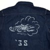 フリーホイーラーズ (FREEWHEELERS) HOTRODDER CUSTOM -V8 ROADSTER- -Birner- MECHANIC SHIRT Vintage Style 8.5oz Indigo Denim 長袖デニムシャツ カスタム 2623003