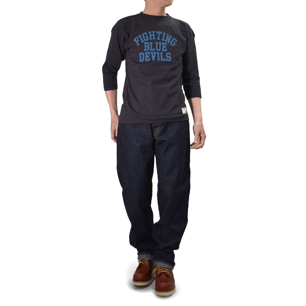 ウエアハウス (WAREHOUSE) Lot 4063 7分袖ベースボールT BLUE DEVILS プリントTシャツ ロンT