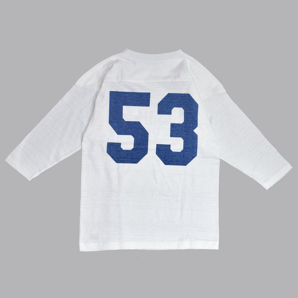 ウエアハウス (WAREHOUSE) Lot 4063 7分袖ベースボールT BLUE DEVILS プリントTシャツ ロンT オフ