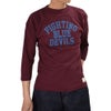 ウエアハウス (WAREHOUSE) Lot 4063 7分袖ベースボールT BLUE DEVILS プリントTシャツ ロンT ボルドー