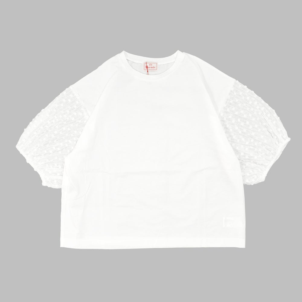 マオメイド (MAOMADE) 布帛切り替えふっくらパフスリーブTEE パフスリーブTシャツ 621215 02. D.オフ×オフ
