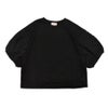 マオメイド (MAOMADE) 布帛切り替えふっくらパフスリーブTEE パフスリーブTシャツ 621215 99. D.ブラック×ブラック