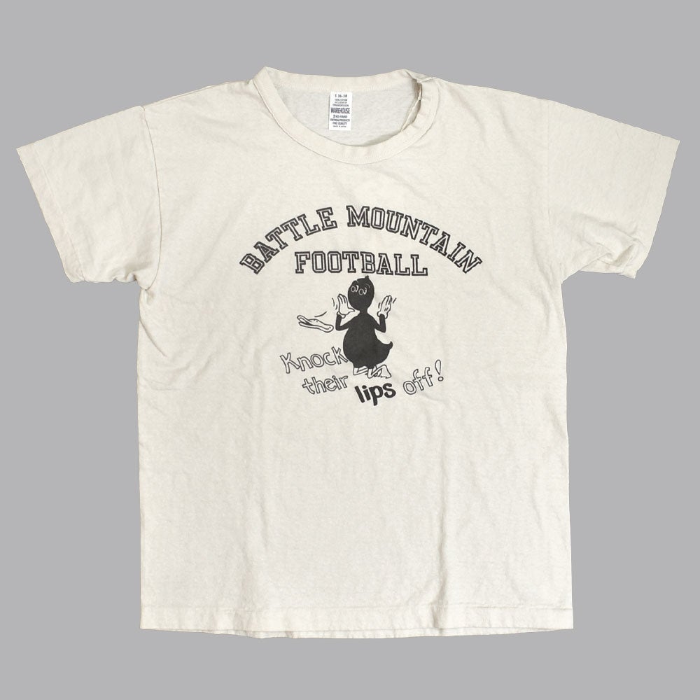 ウエアハウス (WAREHOUSE) Lot 4064 BATTLE MOUNTAIN 半袖プリントTシャツ セコハン クリーム
