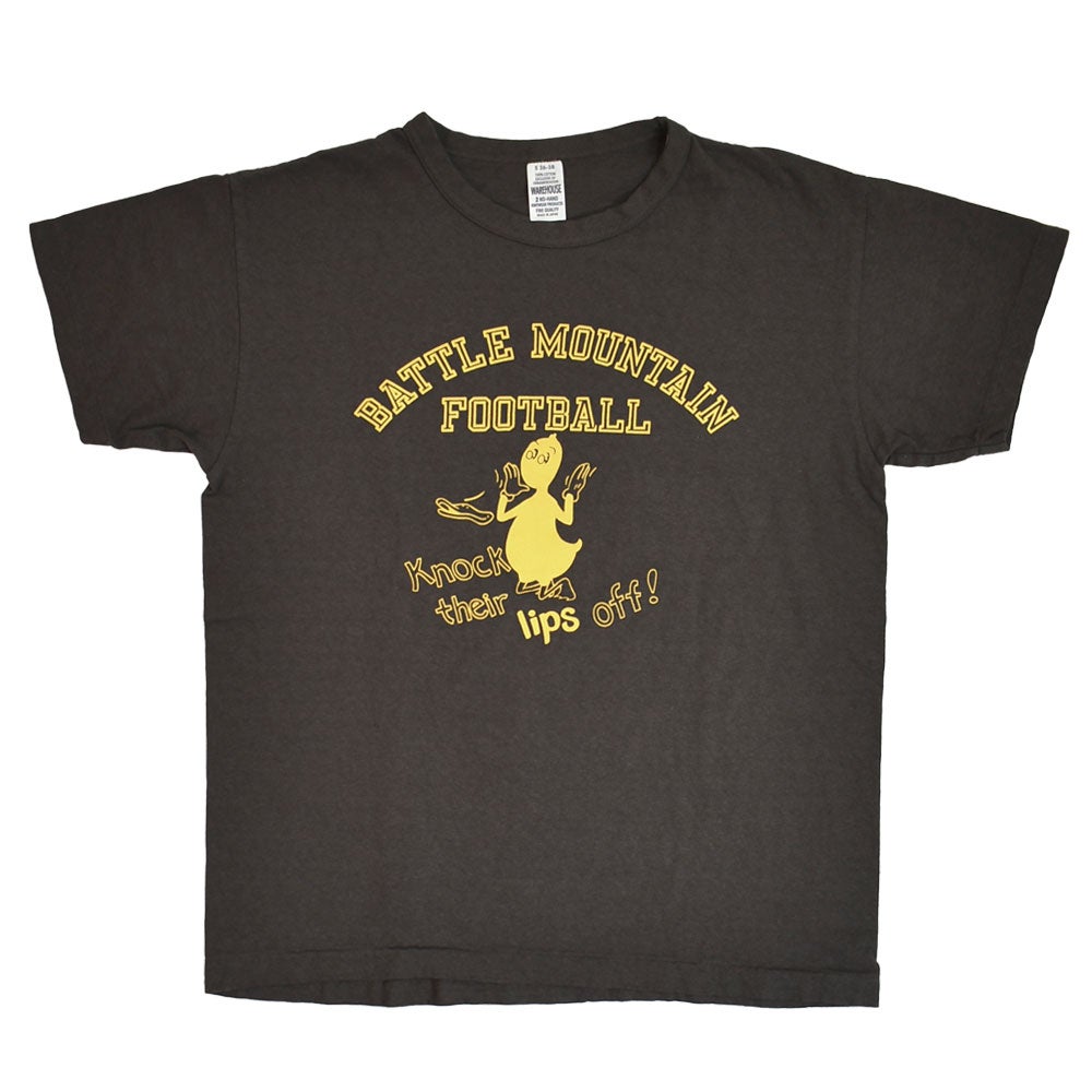 ウエアハウス (WAREHOUSE) Lot 4064 BATTLE MOUNTAIN 半袖プリントTシャツ セコハン チャコール