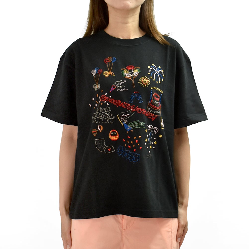 マーブルシュッド (marble SUD) EMB congratulations Tシャツ 刺繍半袖Tシャツ アニバーサリーTシャツ 01GM020170