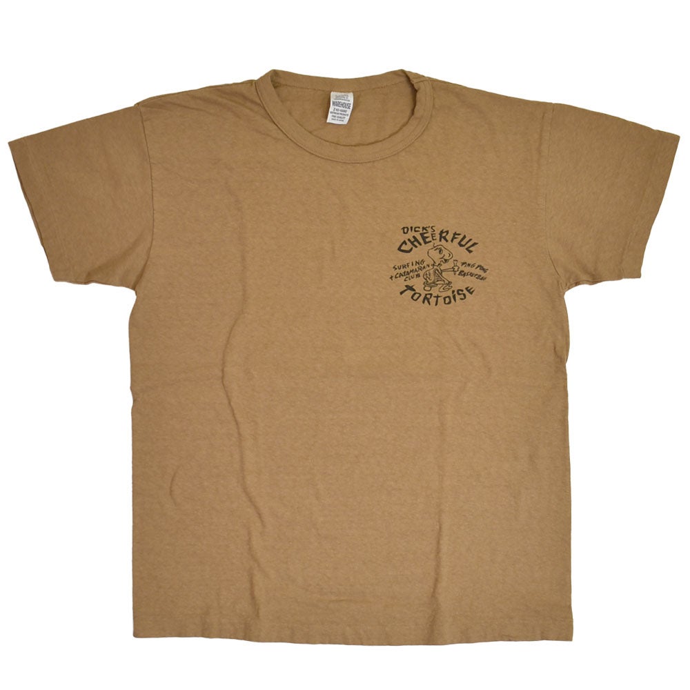 ウエアハウス (WAREHOUSE) Lot 4064 TURTOISE 半袖プリントTシャツ セコハン ブラウン
