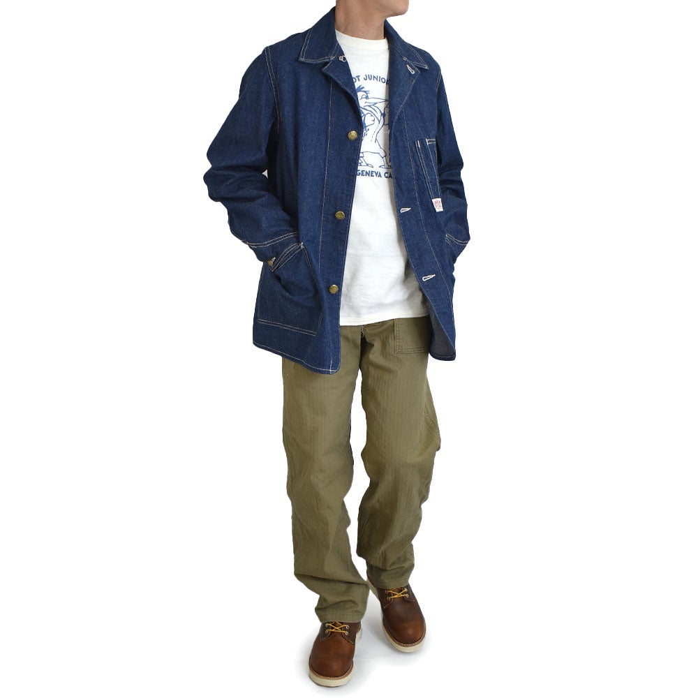フリーホイーラーズ (FREEWHEELERS) -IRON WHARF- WORK COAT Original 9.5oz Indigo Denim デニムカバーオール 2621003