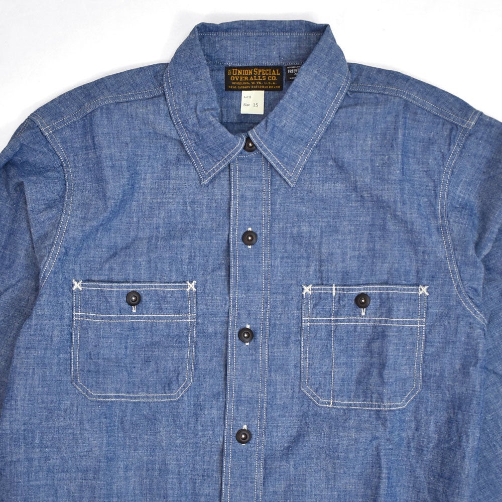 フリーホイーラーズ (FREEWHEELERS)<br> -NEAL- SHIRT<br> 1926 STYLE WORK CLOTHING<br> INDIGO CHAMBRAY<br> ニールシャツ 長袖ワークシャツ シャンブレーシャツ<br> 2613001