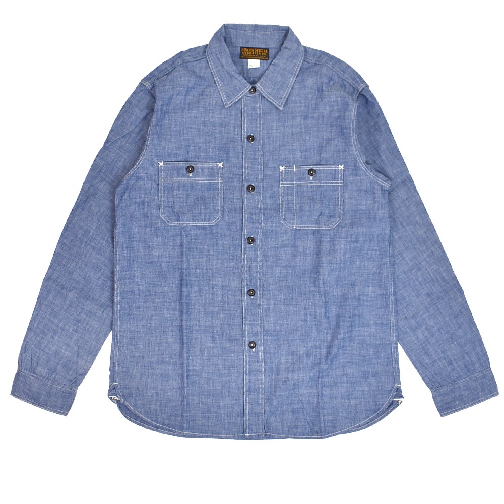 フリーホイーラーズ (FREEWHEELERS)<br> -NEAL- SHIRT<br> 1926 STYLE WORK CLOTHING<br> INDIGO CHAMBRAY<br> ニールシャツ 長袖ワークシャツ シャンブレーシャツ<br> 2613001