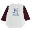 ウエアハウス (WAREHOUSE) Lot 4800 7分袖ベースボールT WILMOT JUNIOR HIGH ロンT プリントTシャツ クリーム/ボルドー