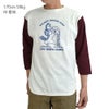 ウエアハウス (WAREHOUSE) Lot 4800 7分袖ベースボールT WILMOT JUNIOR HIGH ロンT プリントTシャツ クリーム/ボルドー
