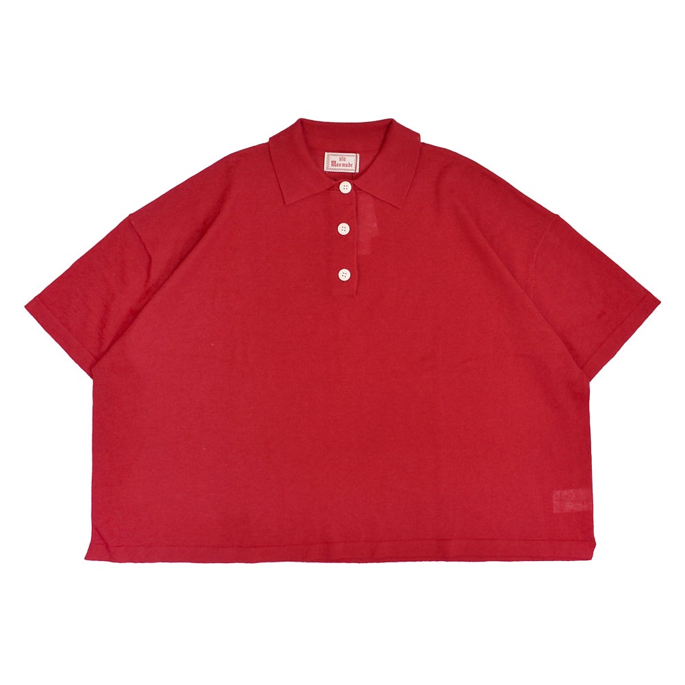 マオメイド (MAOMADE) 再登場！ワイドが気分！ポロニット ポロシャツ 621109 55.レッド/白(ボタン)