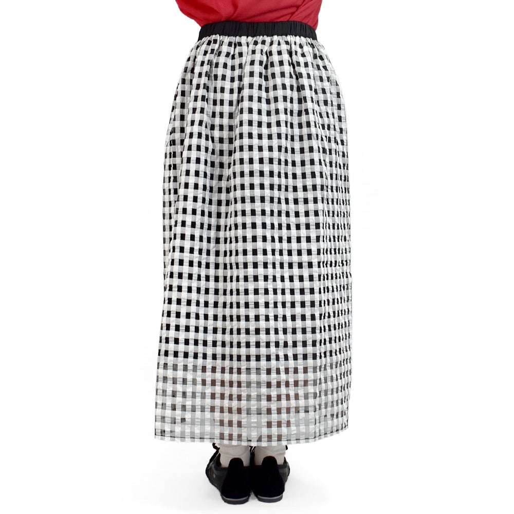 ケレン(KELEN) -WISS- SHEER CHECK STRAIGHT SILHOUETTE SKIRT シアーチェックストレートシルエットスカート チェックスカート LKL26SSK2053