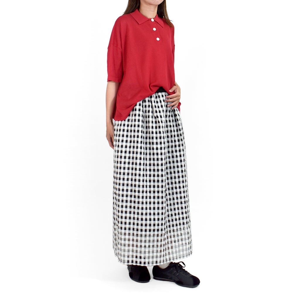 ケレン(KELEN) -WISS- SHEER CHECK STRAIGHT SILHOUETTE SKIRT シアーチェックストレートシルエットスカート チェックスカート LKL26SSK2053