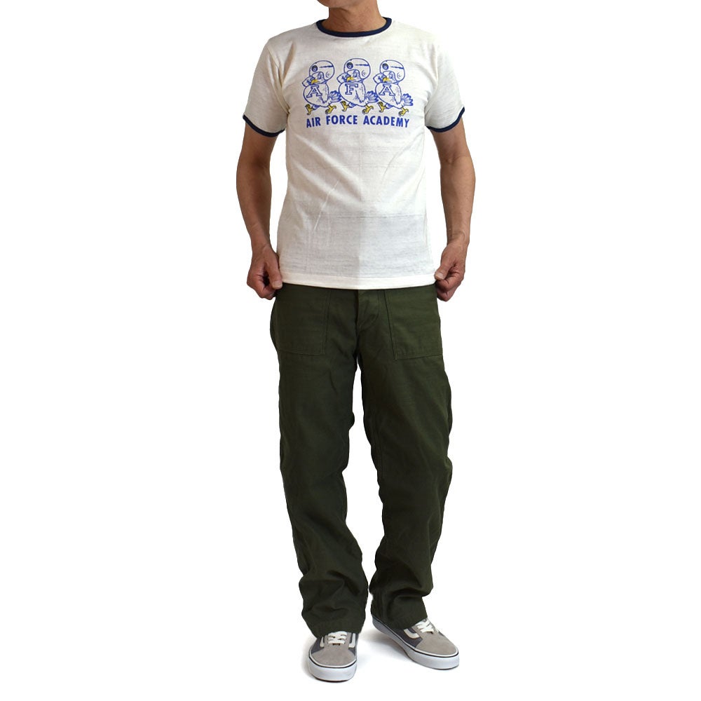 ウエアハウス (WAREHOUSE) Lot 4059 リンガーT AFA 半袖プリントTシャツ クリーム/ネイビー