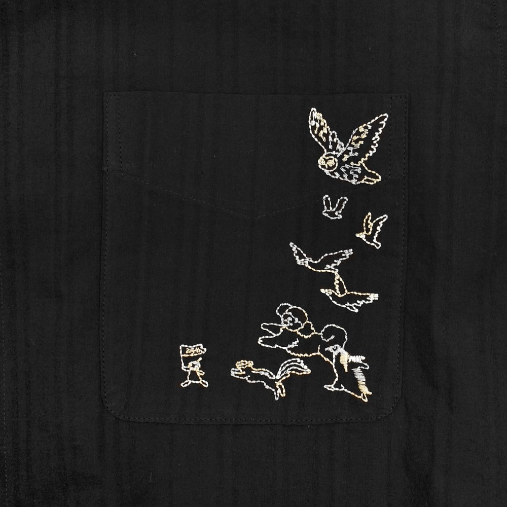 マーブルシュッド (marble SUD) EMB run シャツ 半袖刺繍シャツ ブラウス 05GM073004