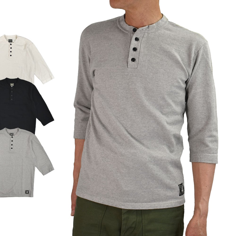 ダリーズ (DALEE'S&Co) Rail Nit.E [8.5oz 1×1 STRUCTURE KNIT] 6分袖ヘンリーネックTシャツ カットソー 無地