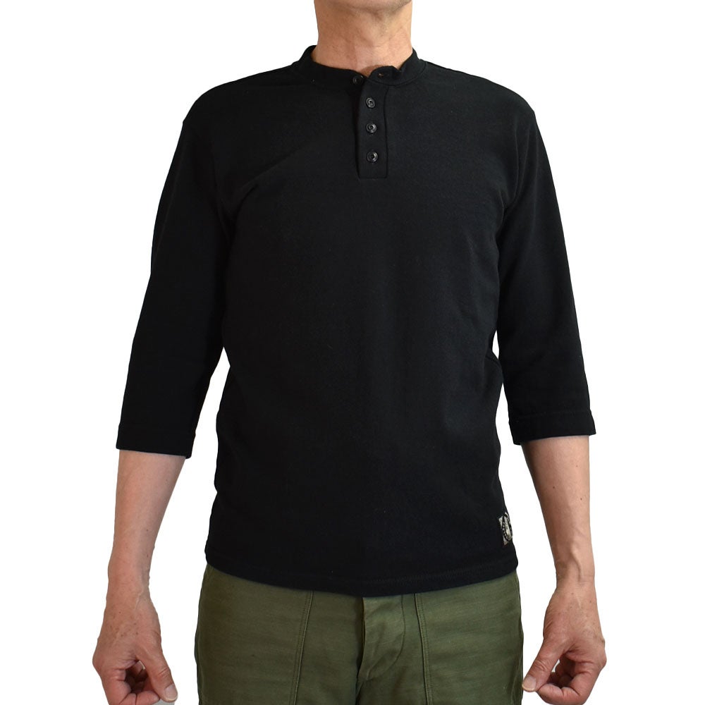 ダリーズ (DALEE'S&Co) Rail Nit.E [8.5oz 1×1 STRUCTURE KNIT] 6分袖ヘンリーネックTシャツ カットソー 無地