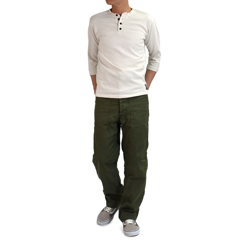 ダリーズ (DALEE'S&Co) Rail Nit.E [8.5oz 1×1 STRUCTURE KNIT] 6分袖ヘンリーネックTシャツ カットソー 無地 NAT