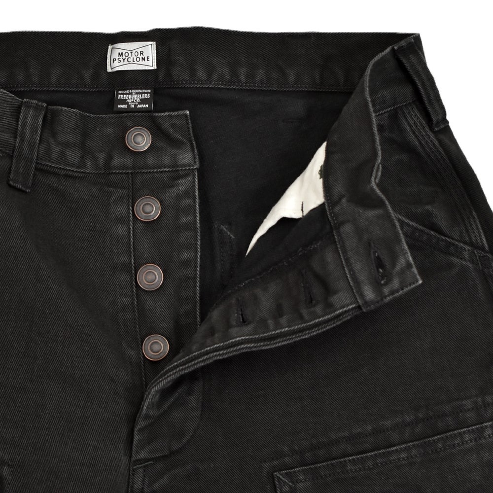 フリーホイーラーズ (FREEWHEELERS) -BAKERSFIELD- CUT-LENGTH TROUSERS Vintage Style 10.5oz Yarn-Dyed Denim YARN-DYED INK BLACK YARN-DYED BEIGE ショーツ ショートパンツ 2622009