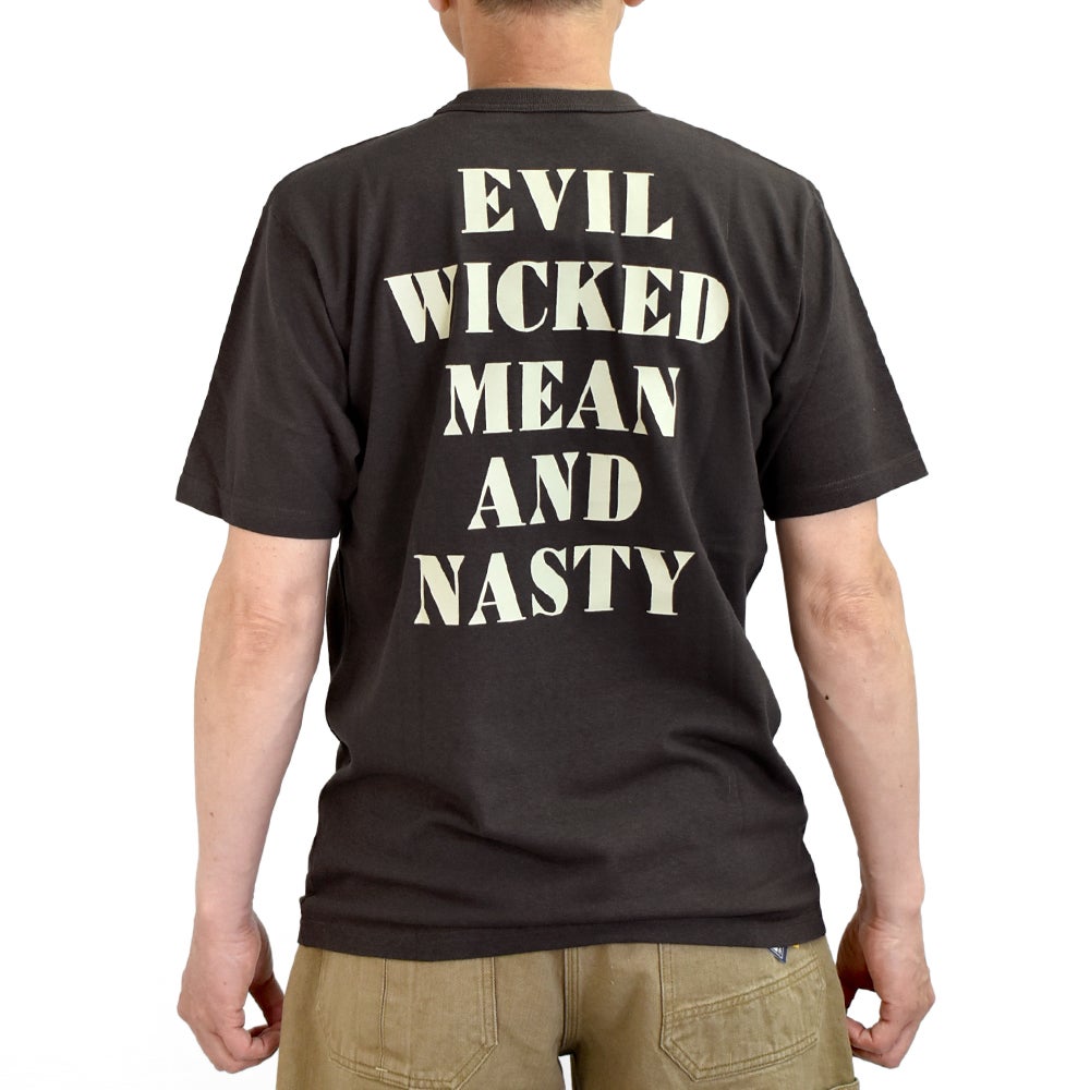 フリーホイーラーズ (FREEWHEELERS) -G.O.A.T.- Vintage Style Light Weight Jersey JET BLACK PLUM CRAZY 半袖プリントTシャツ 2625005