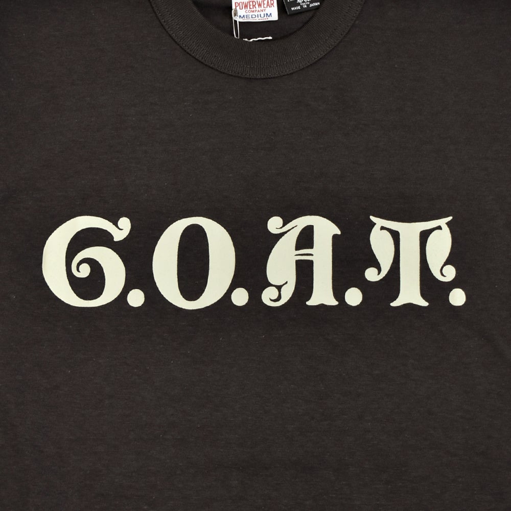 フリーホイーラーズ (FREEWHEELERS) -G.O.A.T.- Vintage Style Light Weight Jersey JET BLACK PLUM CRAZY 半袖プリントTシャツ 2625005
