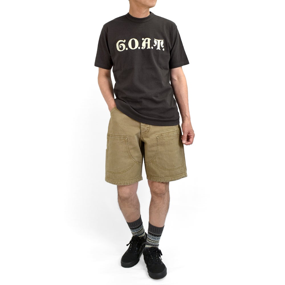 フリーホイーラーズ (FREEWHEELERS) -G.O.A.T.- Vintage Style Light Weight Jersey JET BLACK PLUM CRAZY 半袖プリントTシャツ 2625005