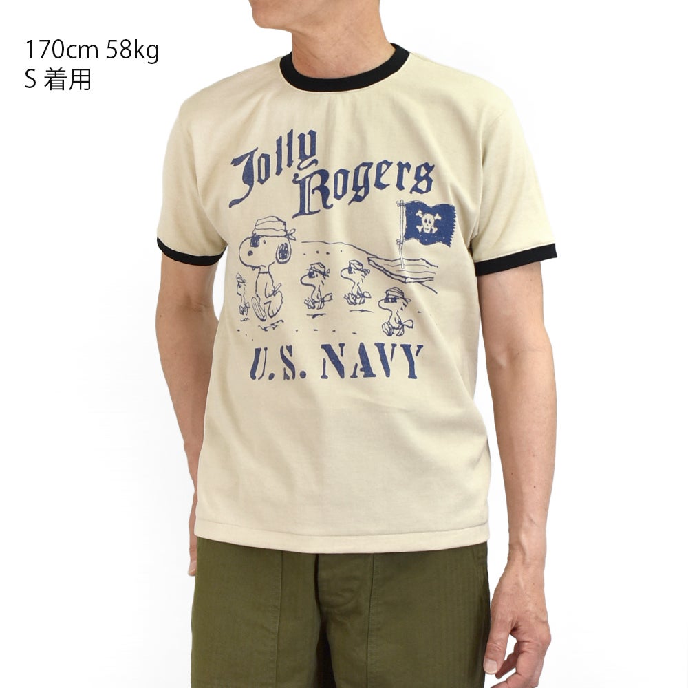 トイズマッコイ (TOYS McCOY) JOHNNY RINGER PEANUTS TEE SNOOPY -JOLLY ROGERS- 半袖プリントTシャツ スヌーピー ウッドストック TMC2630