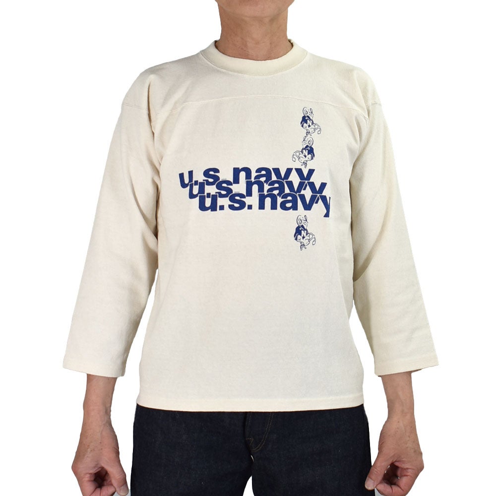 コリンボ (COLIMBO) Yonkers Football Tee =U.S.NAVY STACK LOGO= フットボールT プリントTシャツ 七分袖 ZB-0408