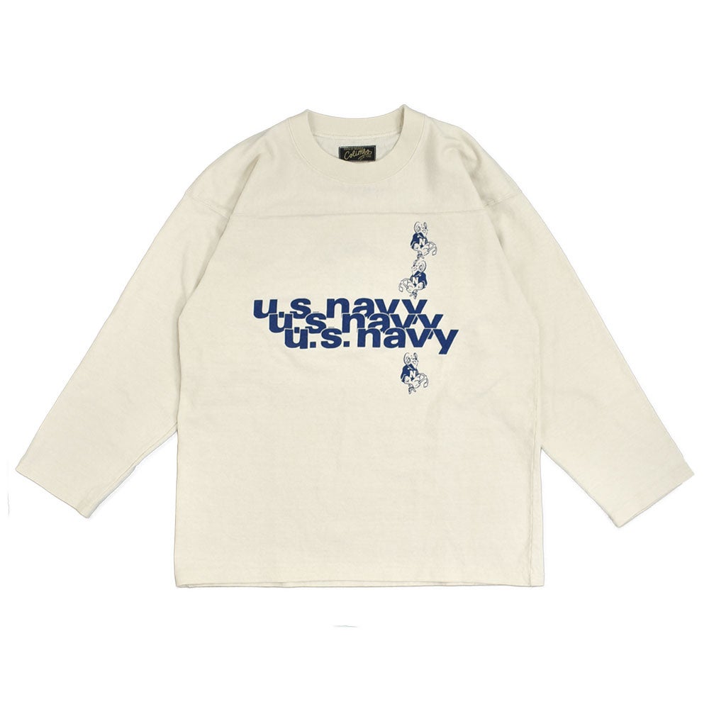 コリンボ (COLIMBO) Yonkers Football Tee =U.S.NAVY STACK LOGO= フットボールT プリントTシャツ 七分袖 ZB-0408