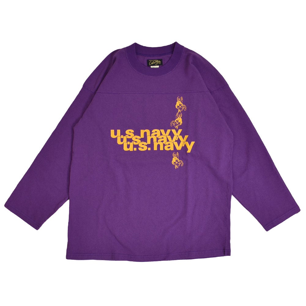 コリンボ (COLIMBO) Yonkers Football Tee =U.S.NAVY STACK LOGO= フットボールT プリントTシャツ 七分袖 ZB-0408