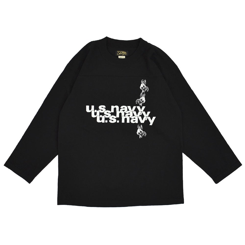 コリンボ (COLIMBO) Yonkers Football Tee =U.S.NAVY STACK LOGO= フットボールT プリントTシャツ 七分袖 ZB-0408