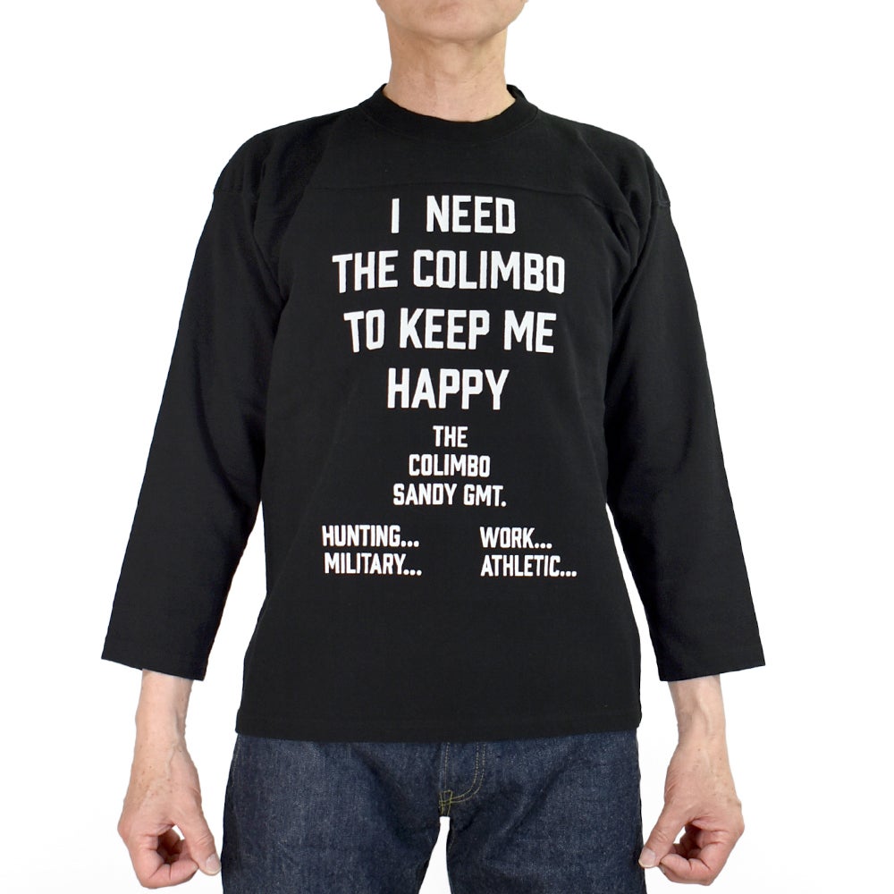 コリンボ (COLIMBO) Yonkers Football Tee =HAPPINESS SLOGAN= フットボールT プリントTシャツ 七分袖 ZB-0409