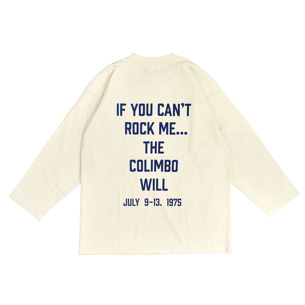 コリンボ (COLIMBO) Yonkers Football Tee =HAPPINESS SLOGAN= フットボールT プリントTシャツ 七分袖 ZB-0409 01.Milk
