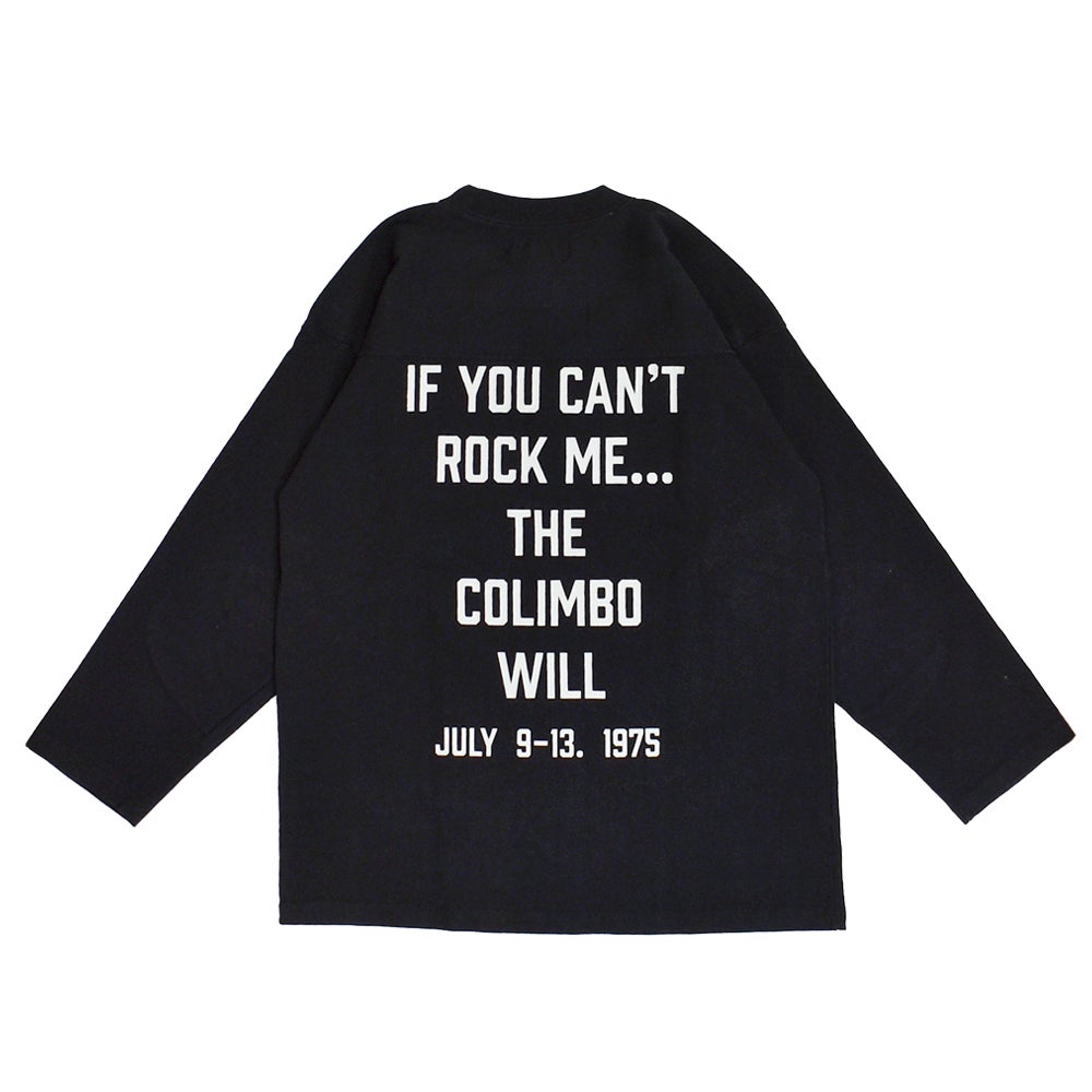 コリンボ (COLIMBO) Yonkers Football Tee =HAPPINESS SLOGAN= フットボールT プリントTシャツ 七分袖 ZB-0409 03.Black