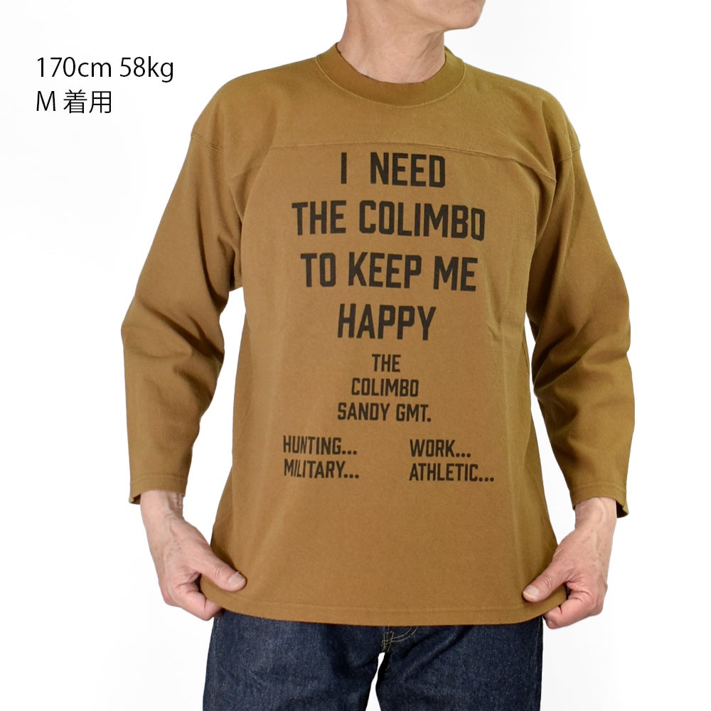 コリンボ (COLIMBO) Yonkers Football Tee =HAPPINESS SLOGAN= フットボールT プリントTシャツ 七分袖 ZB-0409