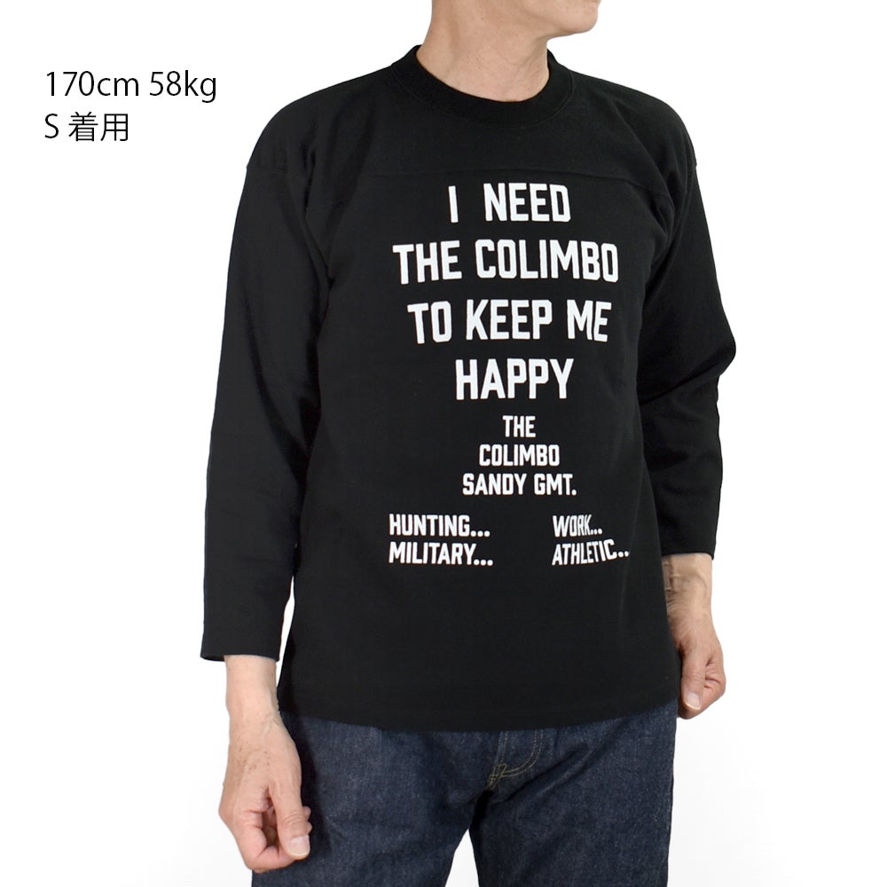 コリンボ (COLIMBO) Yonkers Football Tee =HAPPINESS SLOGAN= フットボールT プリントTシャツ 七分袖 ZB-0409
