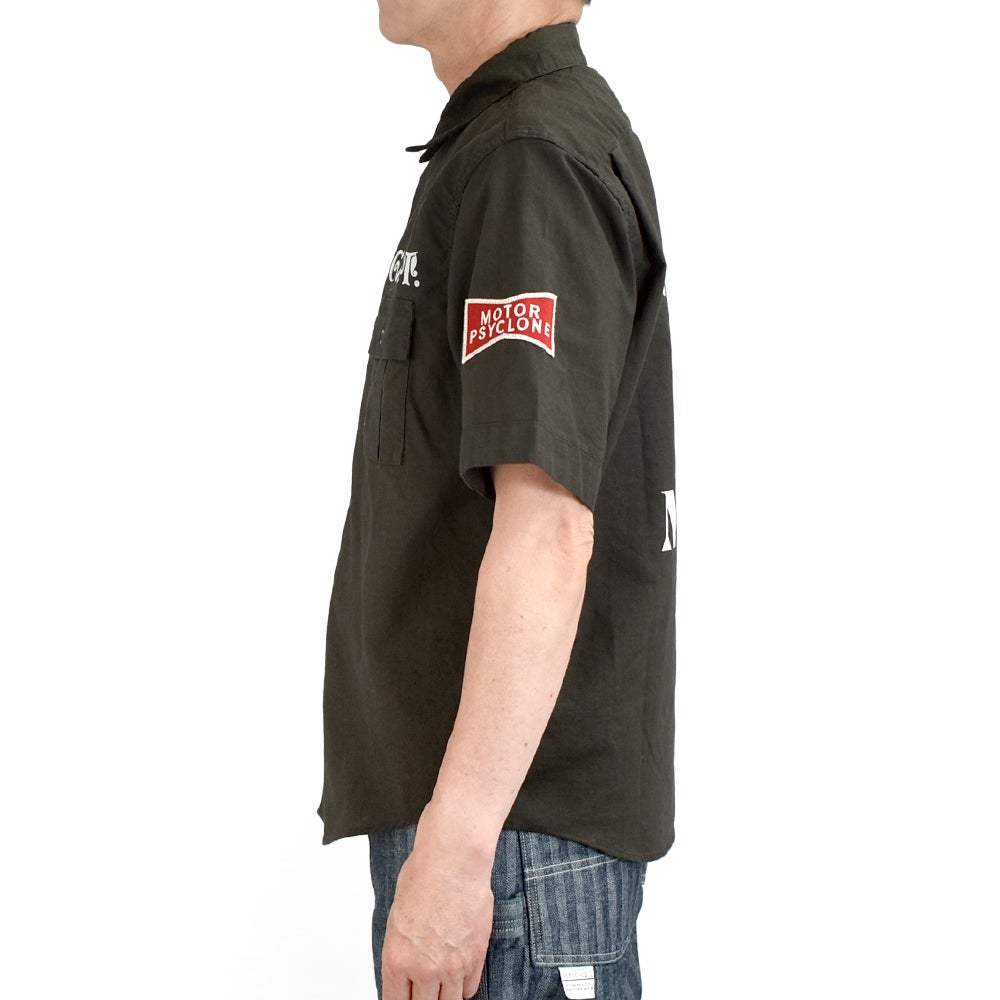 フリーホイーラーズ (FREEWHEELERS) -G.O.A.T.- Corky SHORT SLEEVE SHIRT Vintage Style Panama Cloth WASTE OIL BLACK 半袖ワークシャツ カスタムシャツ 2623005