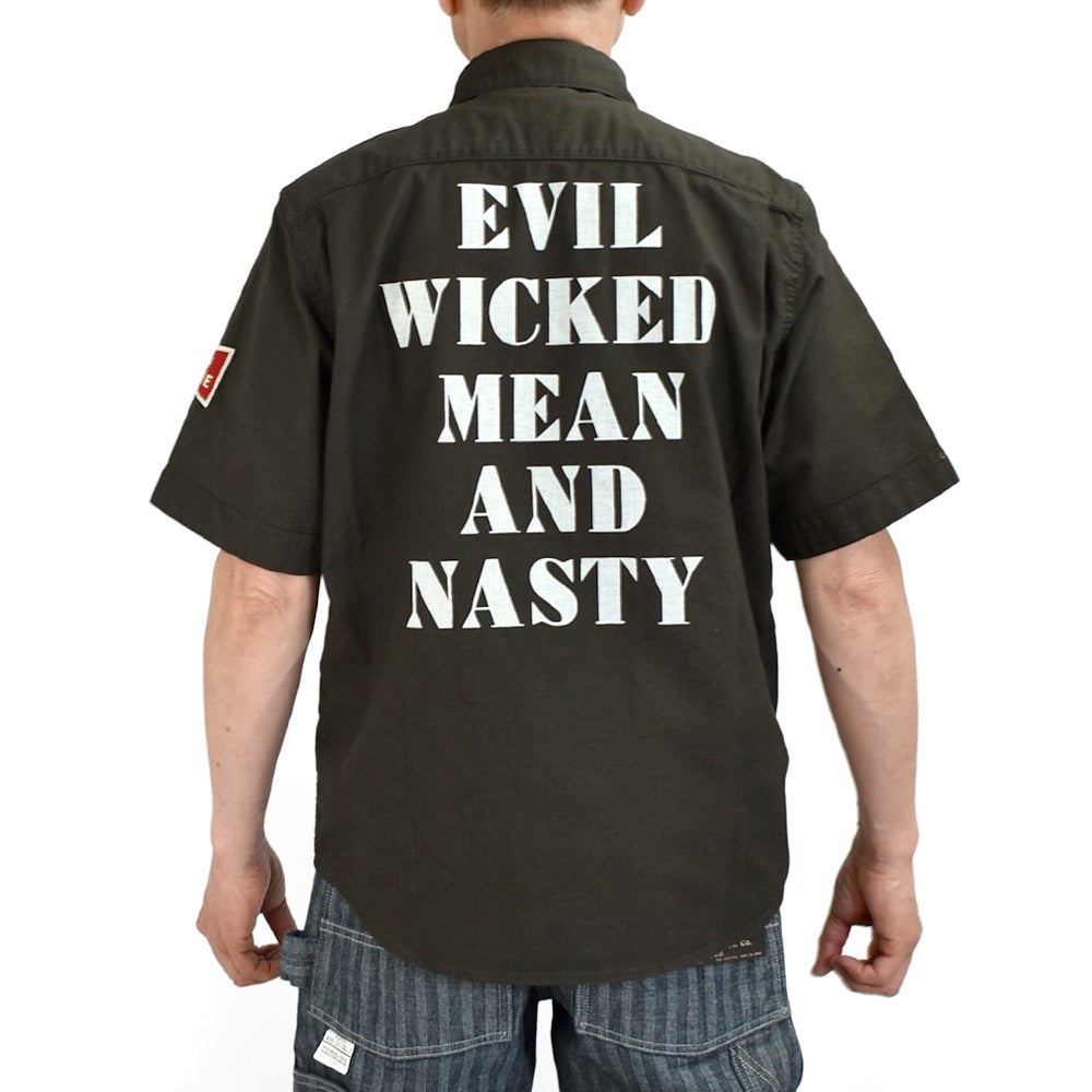 フリーホイーラーズ (FREEWHEELERS) -G.O.A.T.- Corky SHORT SLEEVE SHIRT Vintage Style Panama Cloth WASTE OIL BLACK 半袖ワークシャツ カスタムシャツ 2623005