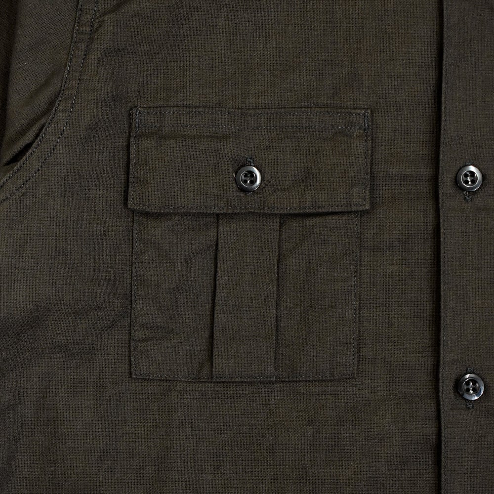 フリーホイーラーズ (FREEWHEELERS) -G.O.A.T.- Corky SHORT SLEEVE SHIRT Vintage Style Panama Cloth WASTE OIL BLACK 半袖ワークシャツ カスタムシャツ 2623005
