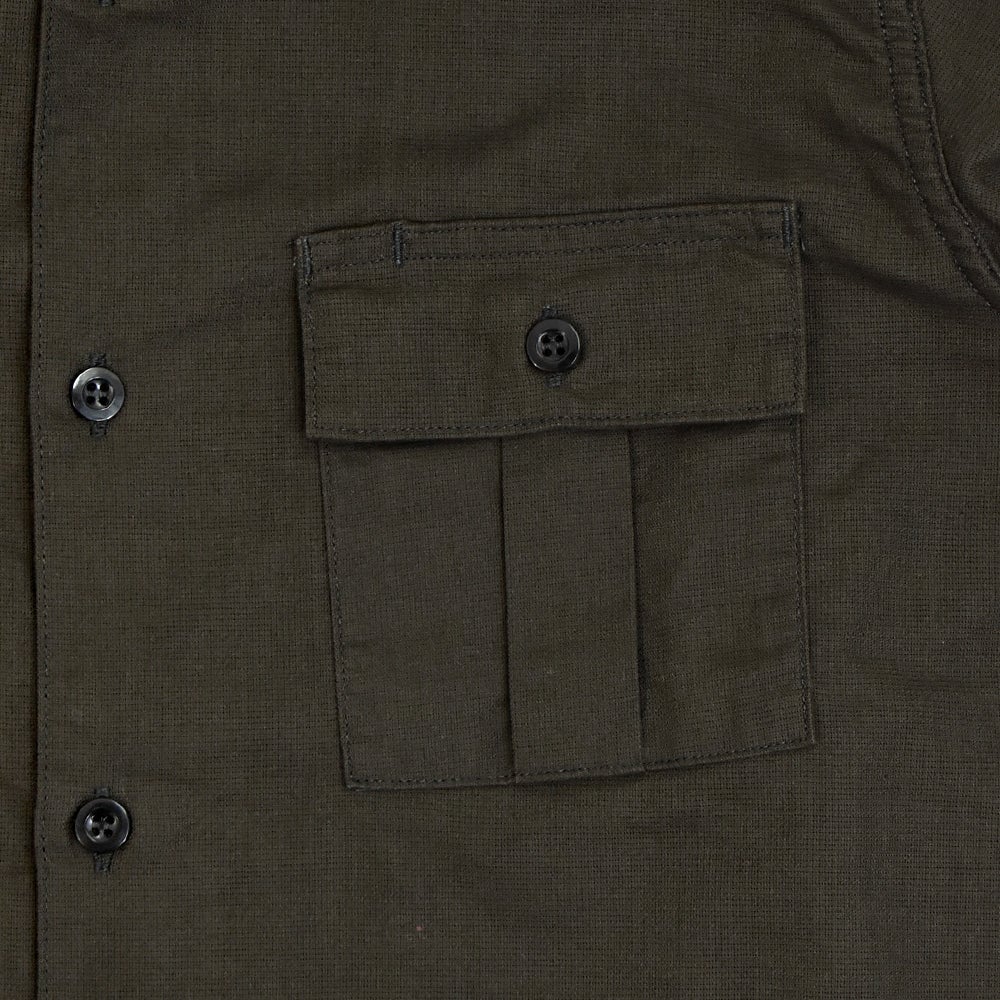 フリーホイーラーズ (FREEWHEELERS) -Corky- SHORT SLEEVE SHIRT Vintage Style Panama Cloth WASTE OIL BLACK 半袖ワークシャツ 2623004